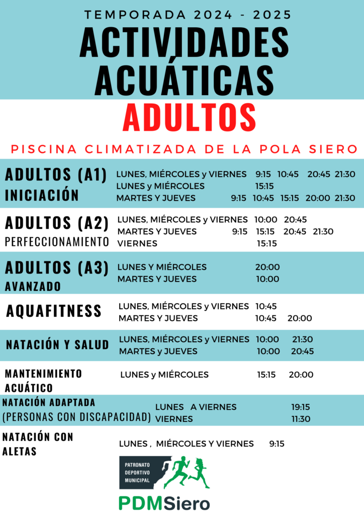 Actividades acuáticas Pola adultos 24/25