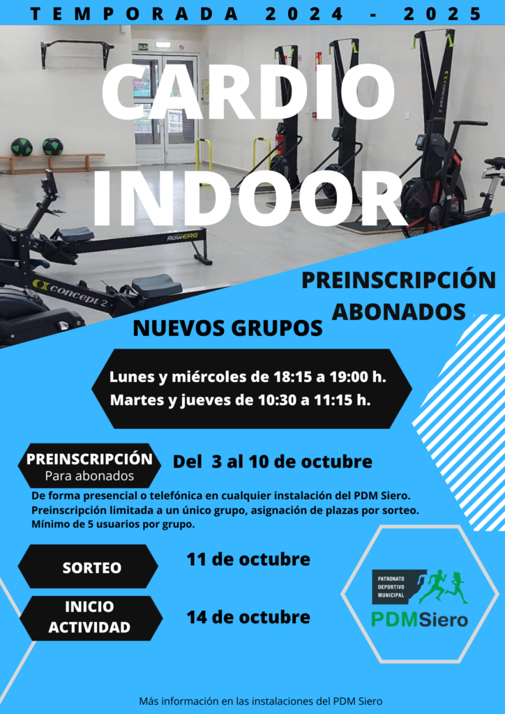 Nuevos grupos cardio indoor